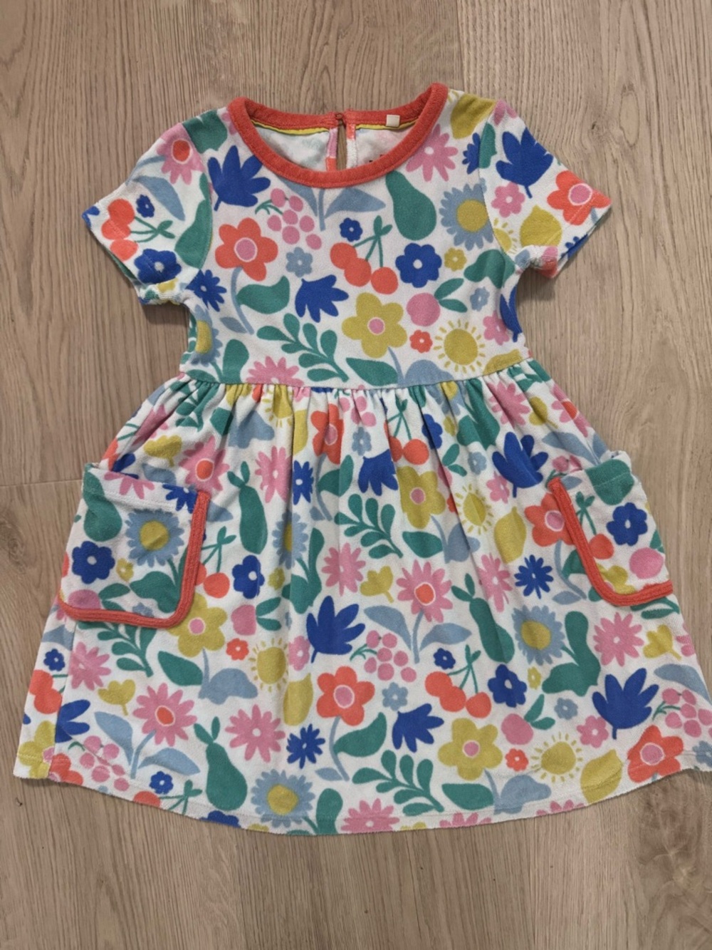 Mini Boden Girls Floral Pocket toweling Dress